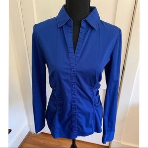 New York & Company Royal Blue Stretch Shirt
